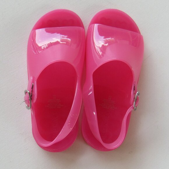 Old Navy Kids Girls Bright Pink Jelly Wide-Strap Summer Fun Sandals Size 13 - Picture 3 of 8